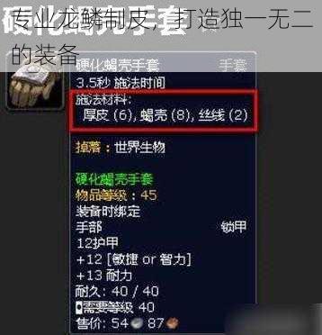 专业龙鳞制皮,打造独一无二的装备